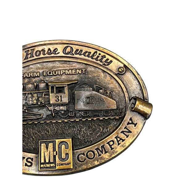 Vtg Belt Buckle Mathews Co. Iron Horse Steam Train 31 Quality Limited Edition - Picture 16 of 16